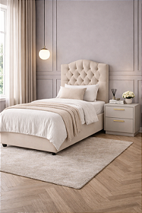 Cabeceira Para Cama De Solteiro 90cm COR: BEGE