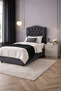 Cabeceira Para Cama De Solteiro  90cm COR:CINZA ESCURO
