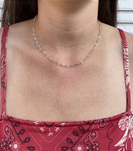 Choker Elos Corações em Prata 925