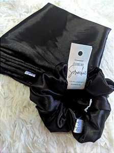 Kit fronha/scrunchie preto