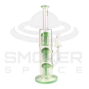 Bong de Vidro - Abduzido - Gold Line - Tree Curve 3 Milk Green -Grande