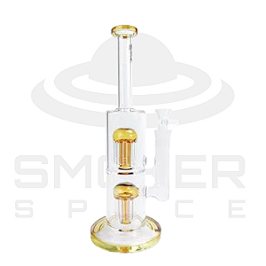 Bong de Vidro - Abduzido - Gold Line - Tree 2 Percolator Ambar - Grande