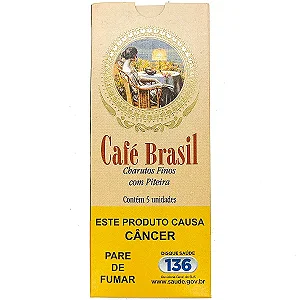 Charutos Finos - Café Brasil Com Piteira - Petaca Com 5