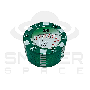 Dichavador De Metal 3 Partes Ficha Poker - Verde