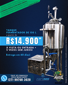 Fermentador Auto Refrigerado Inox Fortnox Casa ou Industria - 150 Litros