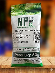 Lúpulo Nugget Patagônico NP - a.a 14,0% - Peso Liq:50G