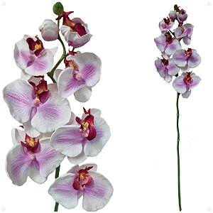 Orquidea Phalaenopsis 6 Flores Branca Artificial Premium 72CM