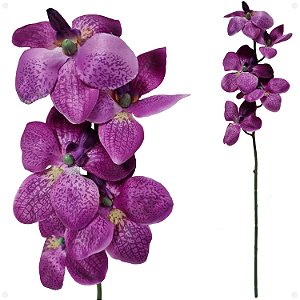 Orquídea Vanda Roxa Artificial Decoração 55CM Liquidação