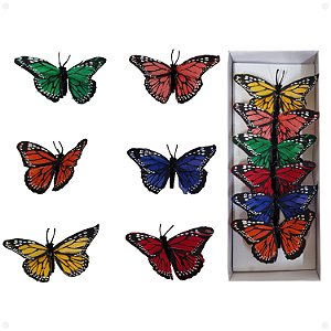 Borboleta Media Artificial Premium Kit Sortido Com 6