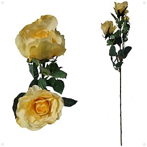 Galho de Rosa Artificial Premium Luxo 80CM