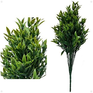 Buquê Verde Folhas de Chá Artificial Planta Jardim 50CM