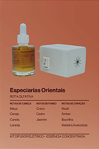 Kit Difusor Elétrico + Essência Concentrada de Especiarias Orientais (30ml)