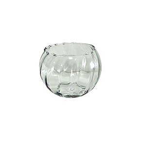 Vaso áquario caçula de vidro transparente pequeno rigado