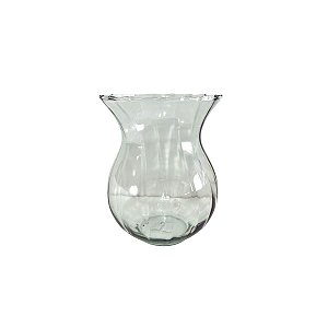 Vaso margarida de vidro transparente pequeno rigado