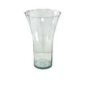 Vaso lírio de vidro transparente pequeno rigado