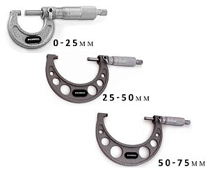 Jogo de micrômetros de 0-75mm Centesimal Digimess