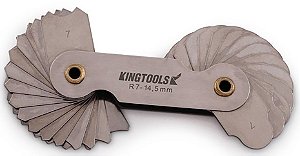 Jogo de Calibrador de Raio de 7-14,5mm Kingtools