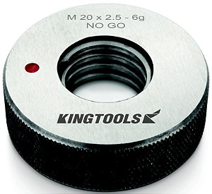 Calibrador de Rosca Tipo Anel Lado Não Passa Rosca Métrica Grossa (M) M20-6G Código ANP M20 Kingtools