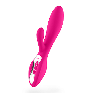 (S004) Vibrador Softs com Estimulador de Clítoris - Pink