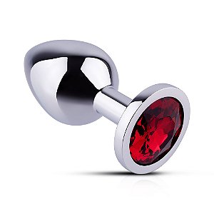 Plug Anal Metal Prata A04 Vermelho