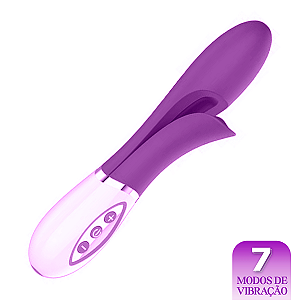 (8217NB) Vibrador com Estimulador Dobrável - Roxo - Xuanai