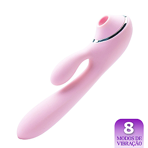 (m-zx2021) Vibrador com Sugador de Clitóris - Rosa