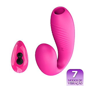 (DB1934) Vibrador de Casal Fléxivel com Sugador e Controle Remoto