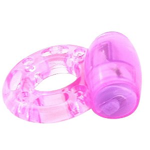 (LB6009) Mini Anel Peniano Vibratório com Estimulador de Clitóris - Rosa