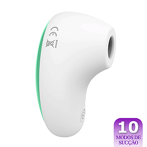 (DB003) Sugador de Clitóris - Recarregável - Branco com Verde