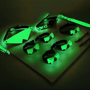 (LB3016) Kit Sado BDSM 6 em 1 - Verde Neon