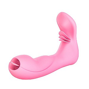 (DB1903) Vibrador com Estimulador de Clitóris e Língua - Dibe