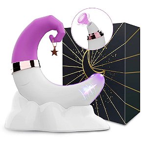 (USK-Z06) Vibrador e Sugador de Clitóris com Formato de Lua - 2 Cores