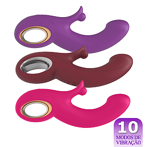 (JDY-508) Vibrador com Alça e Bolinha Estimuladora de Clitóris - 3 Cores