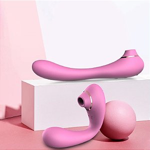 (DB-2000) Vibrador Dobrável com Sugador de Clitóris