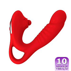 (GM-405) Vibrador Penetrável com Bolinha Estimuladora de Clitóris e Alça