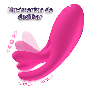 (BD-2301) Vibrador com Movimento de Dedilhar e Estimulador de Clitóris
