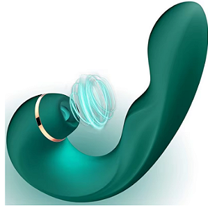 (JDY231) Vibrador com Pulsador e Línguinha para Clitóris - 5 Cores