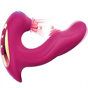 (JDY305) Vibrador Penetrável com Sugador de Clitóris