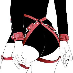 (RYSC-208-ZT) Harness Couro Cintura, Algemas e Pernas