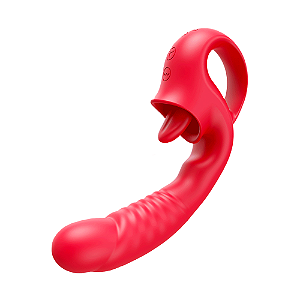 (DB033) Vibrador Ponto G com Língua Estimuladora