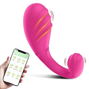 (CL16-33) VIBRADOR DE CASAL VIA APLICATIVO - PINK