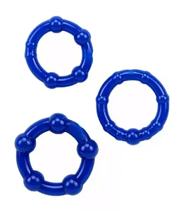 (LB6042-AZUL) Kit Anel Peniano 3 Unidades Retardador de Ereção - Azul