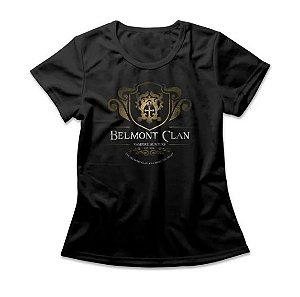 Camiseta Feminina Castlevania Belmont Clan - AZUL GENUINO