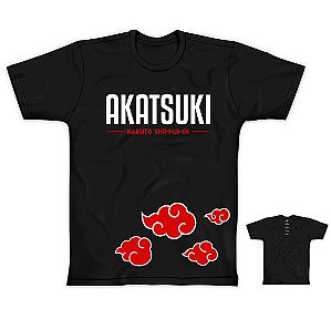 Camiseta Akatsuki nuvens - Preta