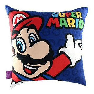 Almofada Fibra Veludo 40x40cm Super Mario