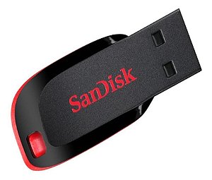 Pendrive Sandisk Cruzer Blade 32gb 2.0 Preto E Vermelho