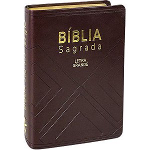Bíblia Sagrada Letra Grande Índice Capa couro sintético marrom: Nova Almeida Atualizada (NAA)