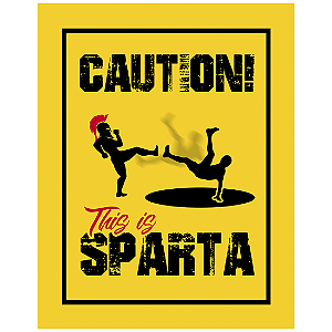 QUADRO DE METAL G - CAUTION THIS IS SPARTA