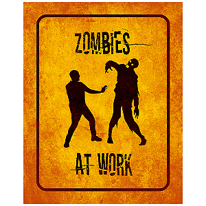 QUADRO DE METAL M - ZOMBIES AT WORK