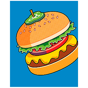 QUADRO DE METAL M - HAMBURGUER SPLASH ART